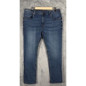 The Perfect Jean NYC Mens 38x30 Blue Slim Thick Stretch Dark Wash 5-Pocket Denim